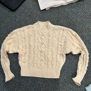 Marni Beige Cable Knit Turtleneck Sweater